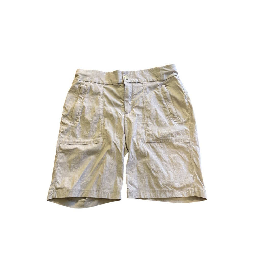 Athleta Trekkie North Shorts Light Gray Hiking Travel Outdoor Gorpcore Size 6